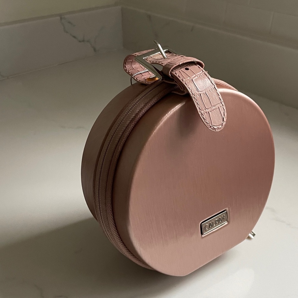 NWT CALPAK BAY Mini Hatbox Travel Case - Rose Gold